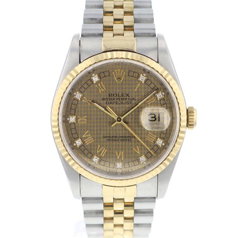 Rolex Datejust 36 houndstooth dial steel / gold 